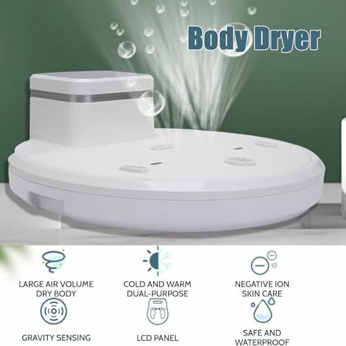 Body dryer showcasing touch screen and advanced features.