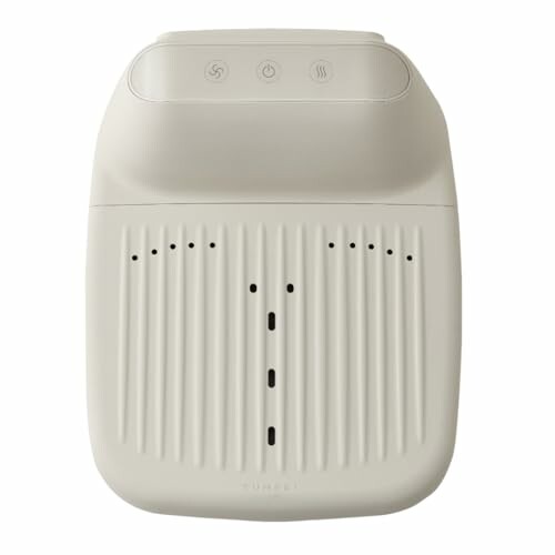 Sleek white air purifier with control buttons